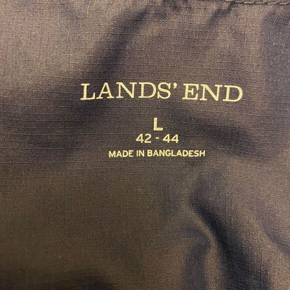 Land's End Navy Blue Nylon Windbreaker Long Sleeve Jacket Size Large - Picture 9 of 12